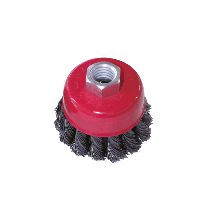 100 mm Vidalı Burma Telli Çanak Tel Fırça T9441100