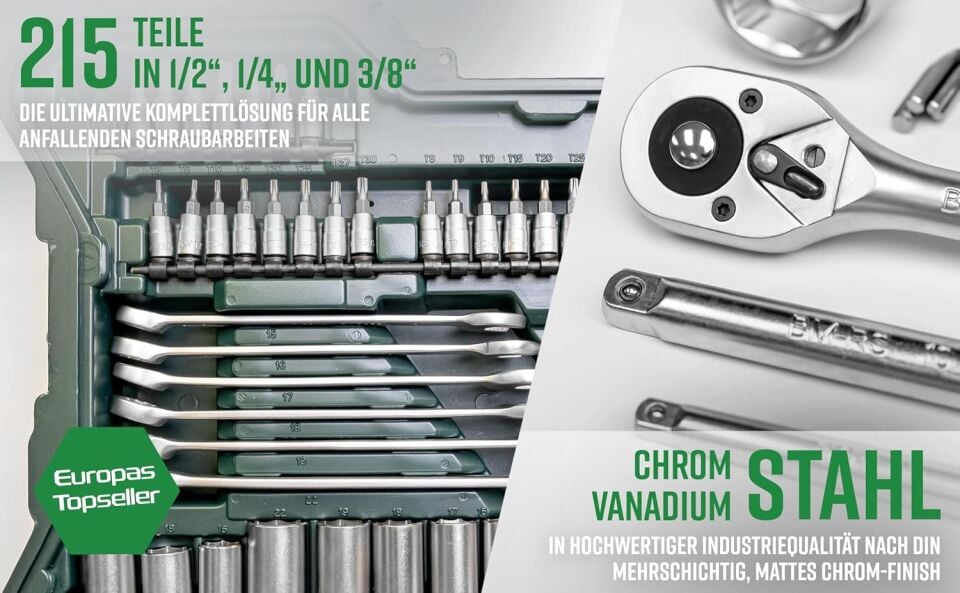 Brüder Mannesmann 215 Parça Profesyonel Lokma Takımı (Orjinal Alman Malı)