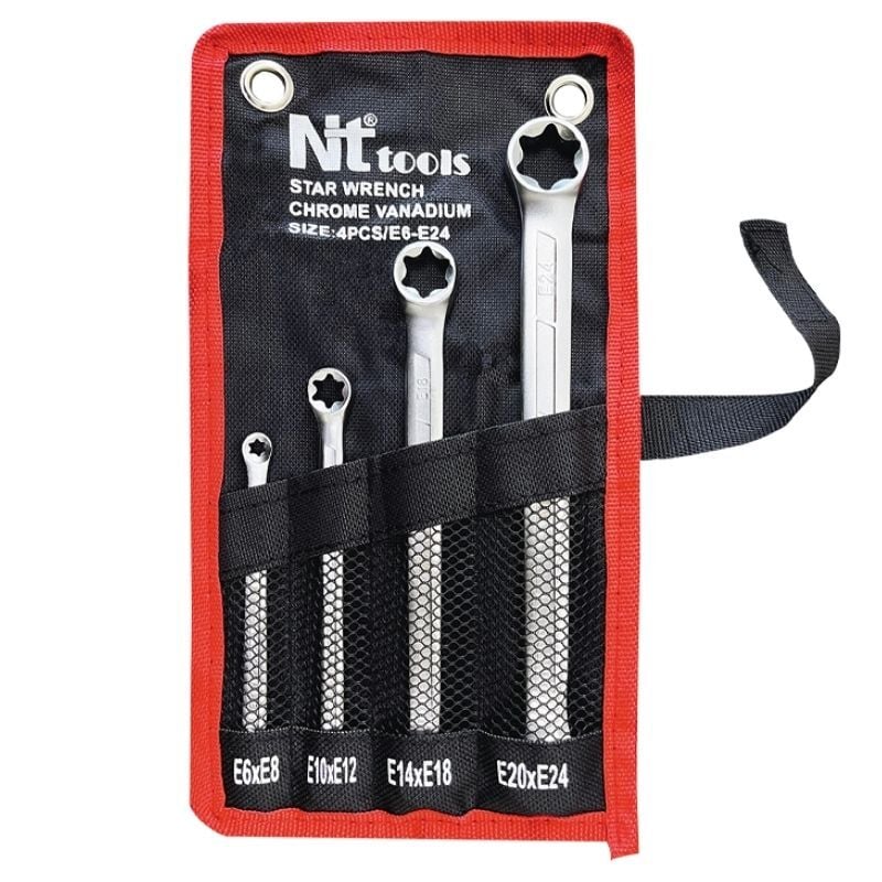 E6 - E24 4 Parça E-Torx Çift Uçlu Anahtar NCTA4E0624