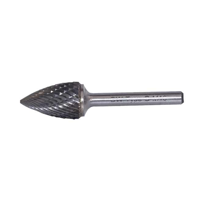 6 - 6 mm G Tipi 6 mm Saplı Sivri Kavisli Karbür Kalıpçı Freze DWFG06