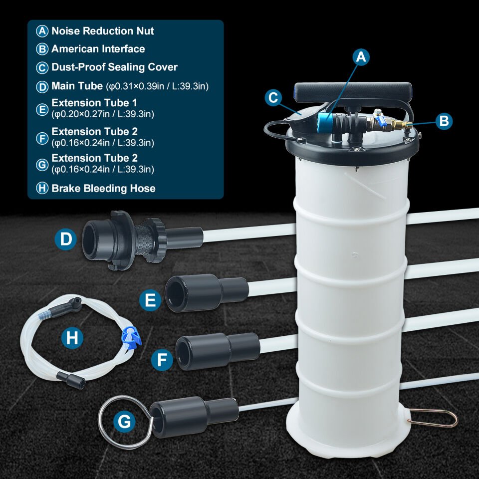 6,5 Litre Havalı/Manuel Karterden Yağ Emme ve Vakumlama Pompası