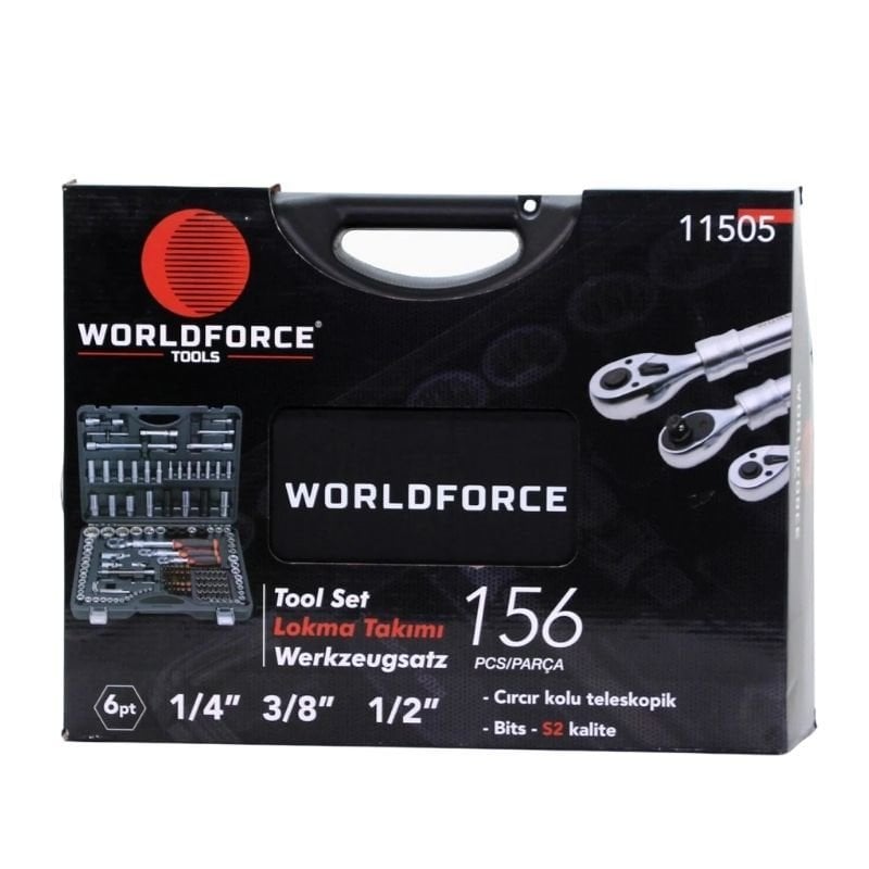 Lokma Takımı 156 Parça S-Ultra 1/4'' - 3/8'' - 1/2'' Uzatmalı Cırcır 11505