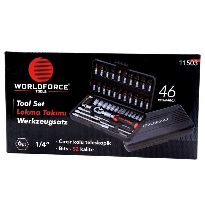 46 Parça S-Ultra 1/4’’ Uzatmalı Cırcır Lokma Takımı 11503