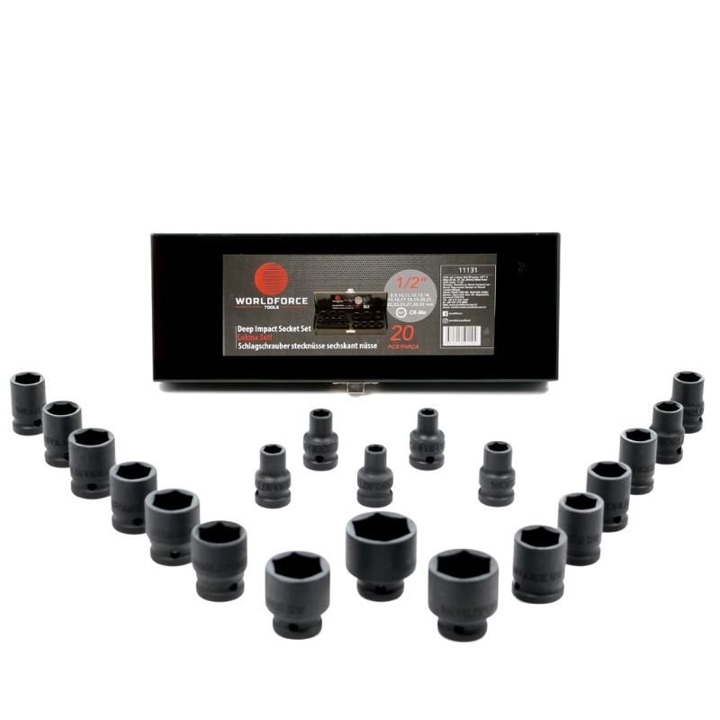 20 parça 1/2'' 6 Köşe Lokma Seti 11131 (8- 24, 27, 30, 32mm)