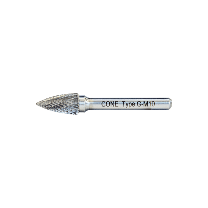 10 - 6 mm G Tipi 6 mm Saplı Sivri Kavisli Karbür Kalıpçı Freze CNFG10