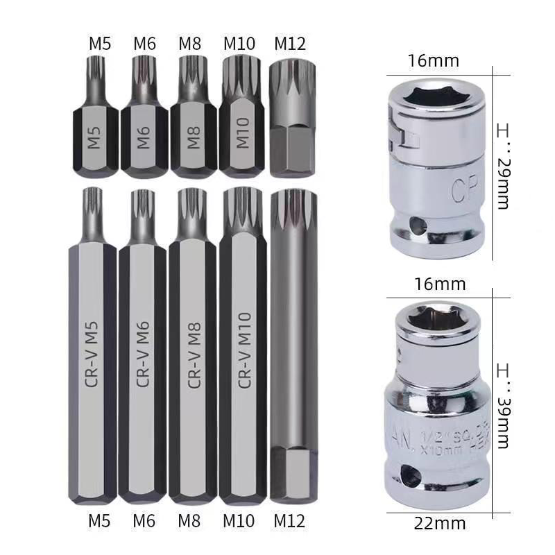 40 Parça Bits Uç Seti Torx Allen ve Spline (Fare Diş) (Cr-v Çelik Malzeme)