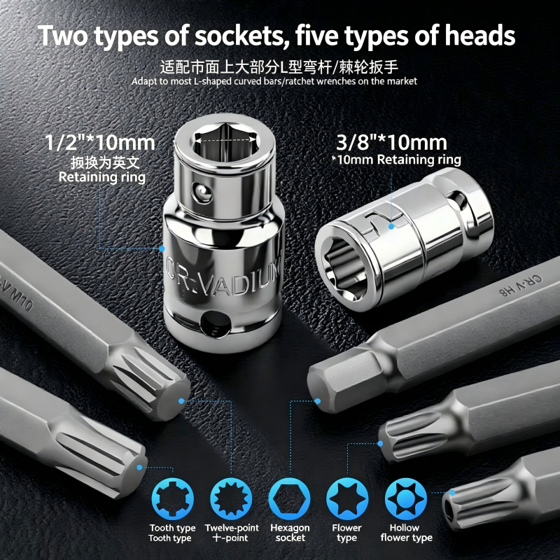 75 Parça Torx - Allen - M Tipi - Ribe Bits Uç Seti