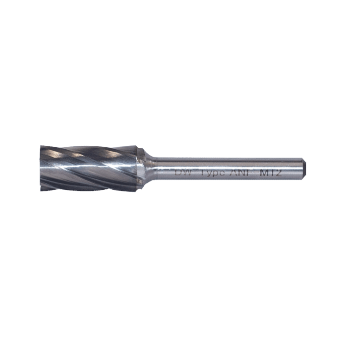 12 - 6 mm A Tipi Demir Dışı Malzemeler için Silindir Düz Karbür Kalıpçı Freze DWFAA12
