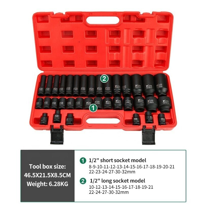 35 Parça 1/2'' Havalı Lokma Takımı