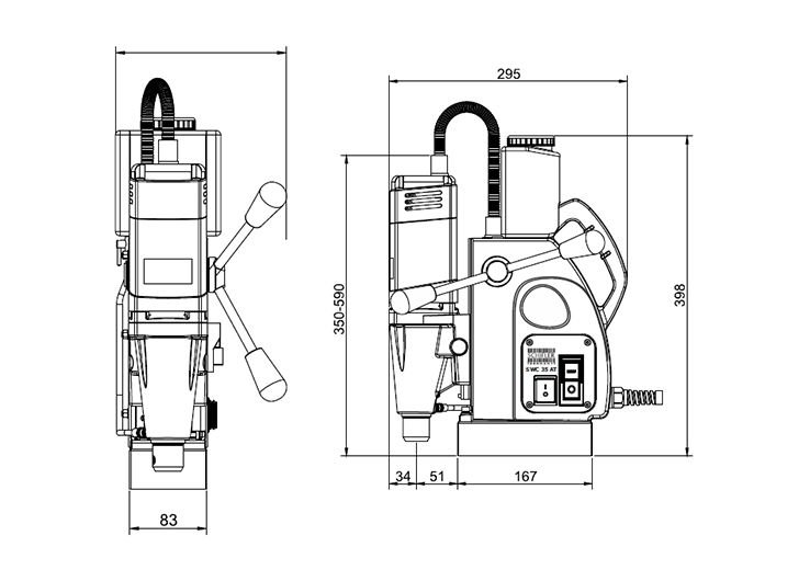 1100 Watt Tam Otomatik Manyetik Matkap SWC35AT