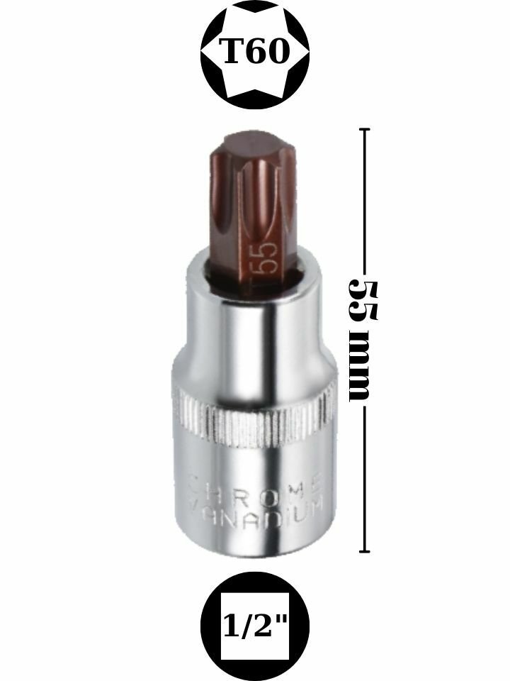 1/2'' T60 Torx Lokma Kısa NCT12T60S