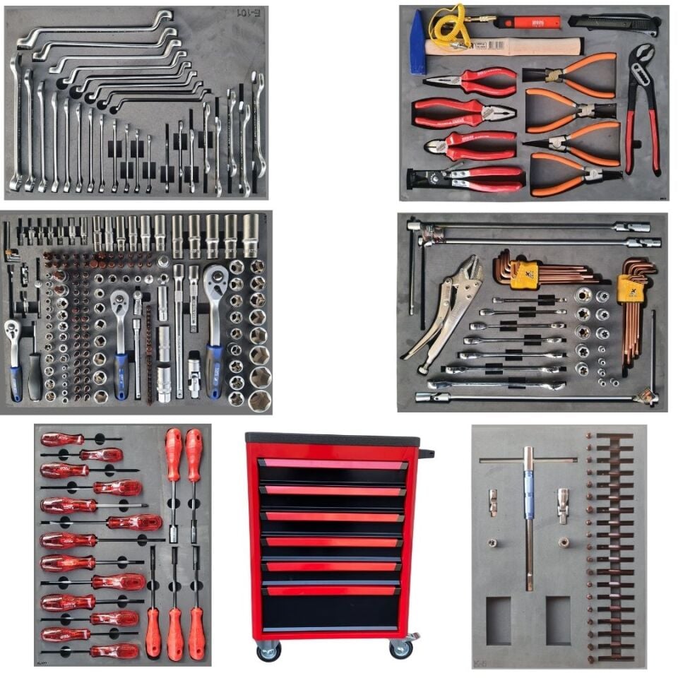 327 Parça 6 Çekmeceli Dolu Takım Arabası