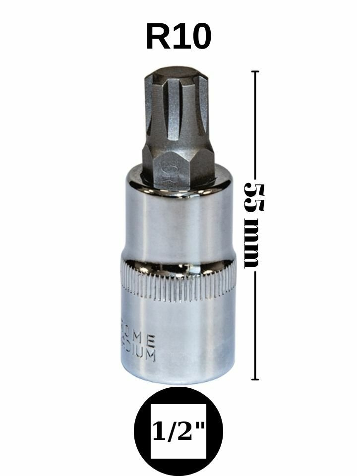 1/2'' R10 Ribe Diş Kısa Lokma NCR1210