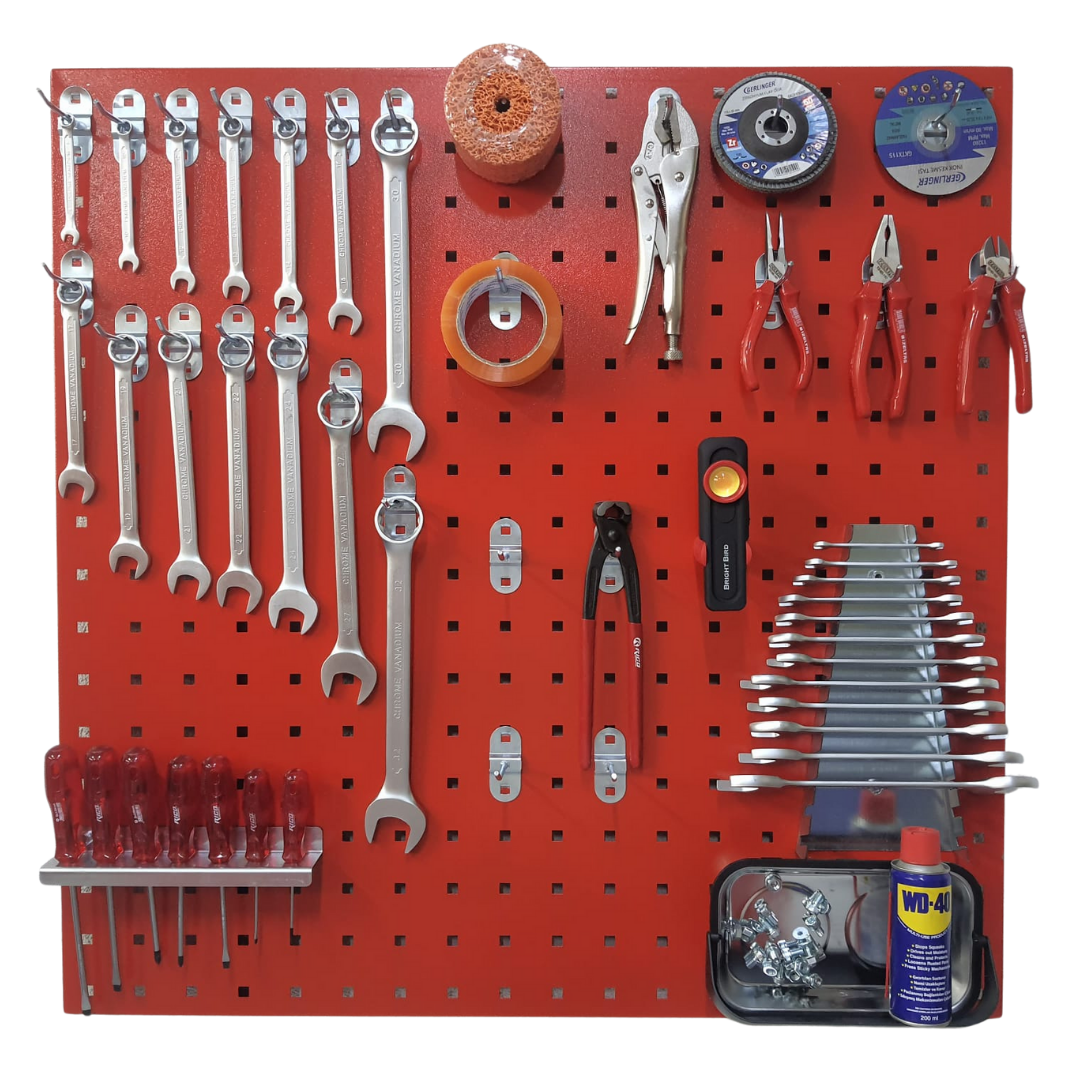 90 cm Metal Askı Panosu ve Kanca + Tornavidalık + Anahtarlık Seti