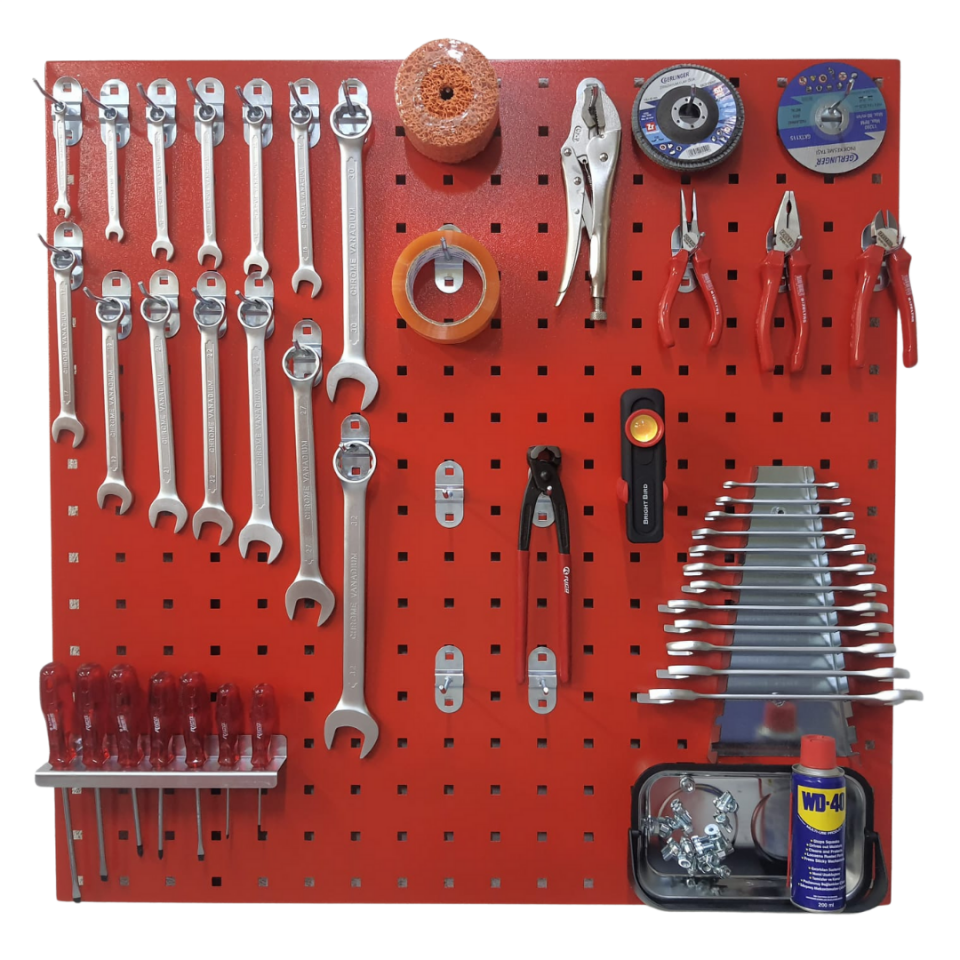 90 cm Metal Askı Panosu ve Kanca + Tornavidalık + Anahtarlık Seti