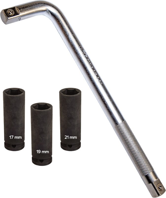 4 Parça 380 mm Lastik Bijon Anahtarı 17MM 19MM 21MM Lokmalı VKTC791