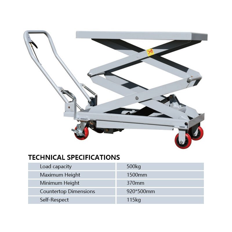 Ağır Hizmet 500 kg Yük Taşıma Platformu (1.5 Metre Yükselebiliyor)