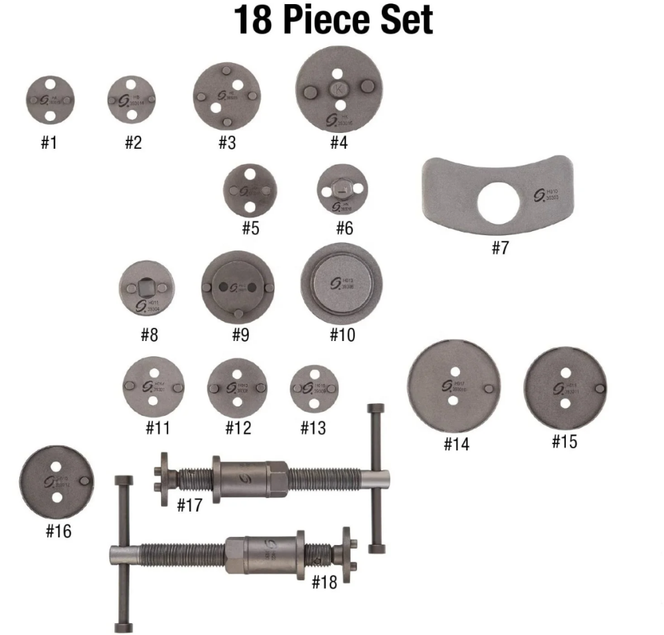 18 Parça Fren Kaliper İtme Seti