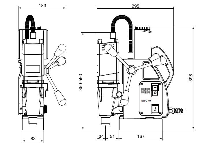 1150 Watt Manyetik Matkap SWC40