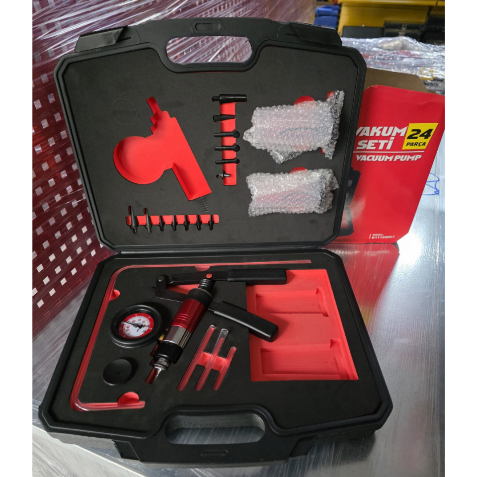24 Parça Fren Hava Alma Vakum ve Basınç Pompası Seti D11120007