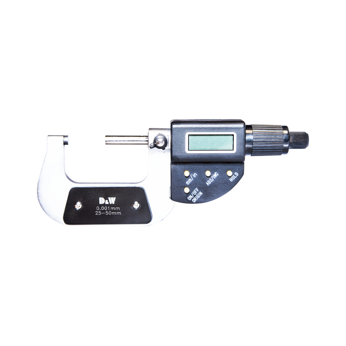 0 - 25 mm Aralıklı ABS Dijital Dış Çap Mikrometresi DW3MDA025