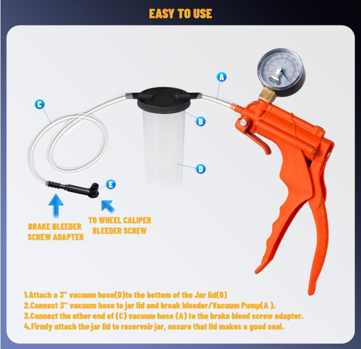 Fren Hidroliği Hava Alma Vakum Pompası Seti (Yeni Tip)