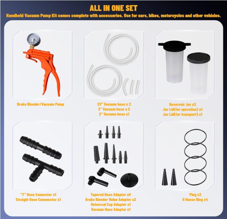 Fren Hidroliği Hava Alma Vakum Pompası Seti (Yeni Tip)