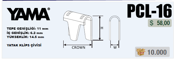 14.5*6mm Havalı Klips Tabancası İçin 10.000 li Klips