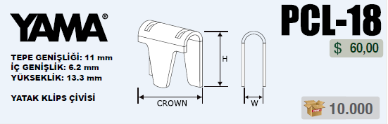 13.3*6mm Havalı Klips Tabancası İçin 10.000 li Klips