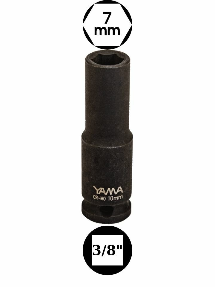 7 mm Havalı Uzun Lokma 3/8'' YAHLU3807