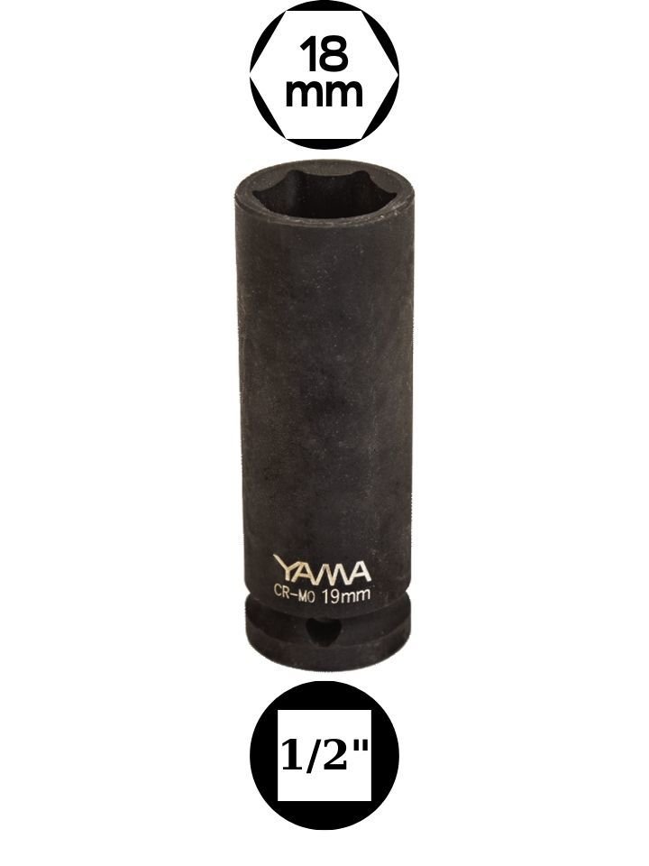 18 mm Havalı Uzun Lokma 1/2'' YAHLU1218