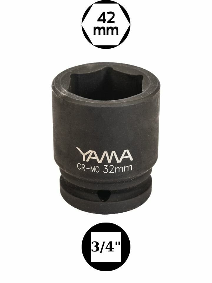 42 mm Havalı Kısa Lokma 3/4'' YAHLM3442