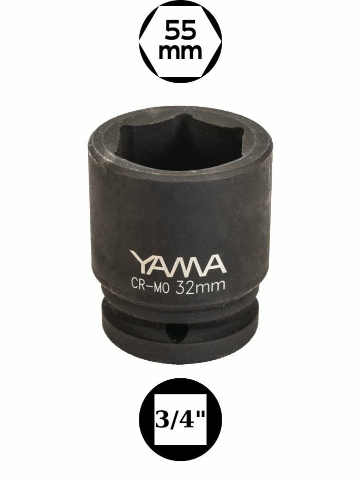 55 mm Havalı Kısa Lokma 3/4'' YAHLM3455