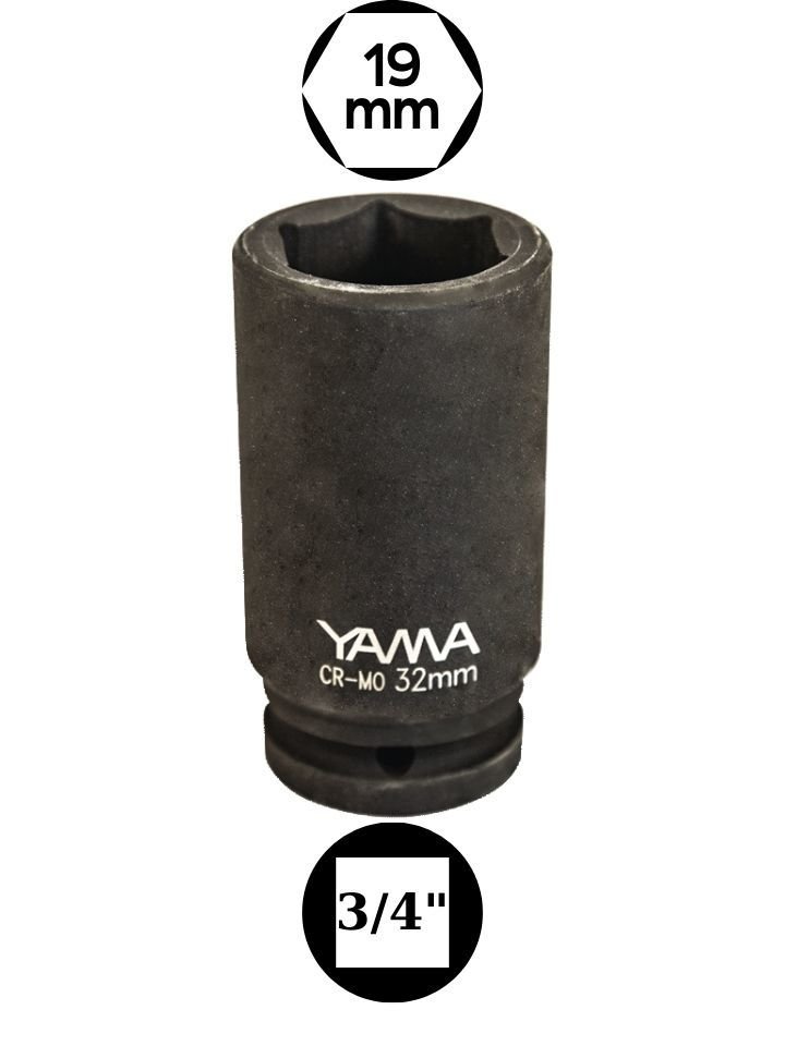 19 mm Havalı Uzun Lokma 3/4'' YAHLU3419