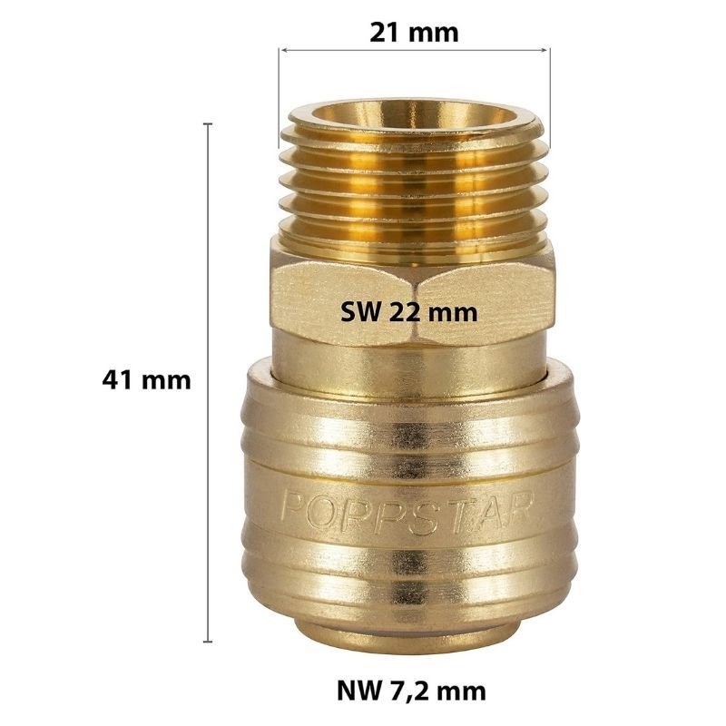 Basınçlı Hava Bağlantısı İçin Hava Jakı İç ve Dış Dişli (Dış 1/2'' - İç 1/4'') KR026EG21