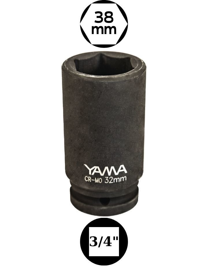 38 mm Havalı Uzun Lokma 3/4'' YAHLU3438