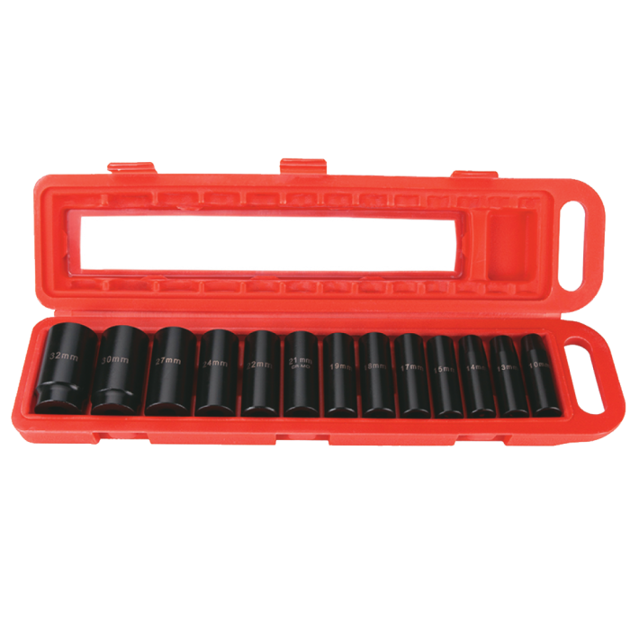 13 Parça 1/2'' Altı Köşe Havalı Uzun Lokma Seti CrV RT-013K