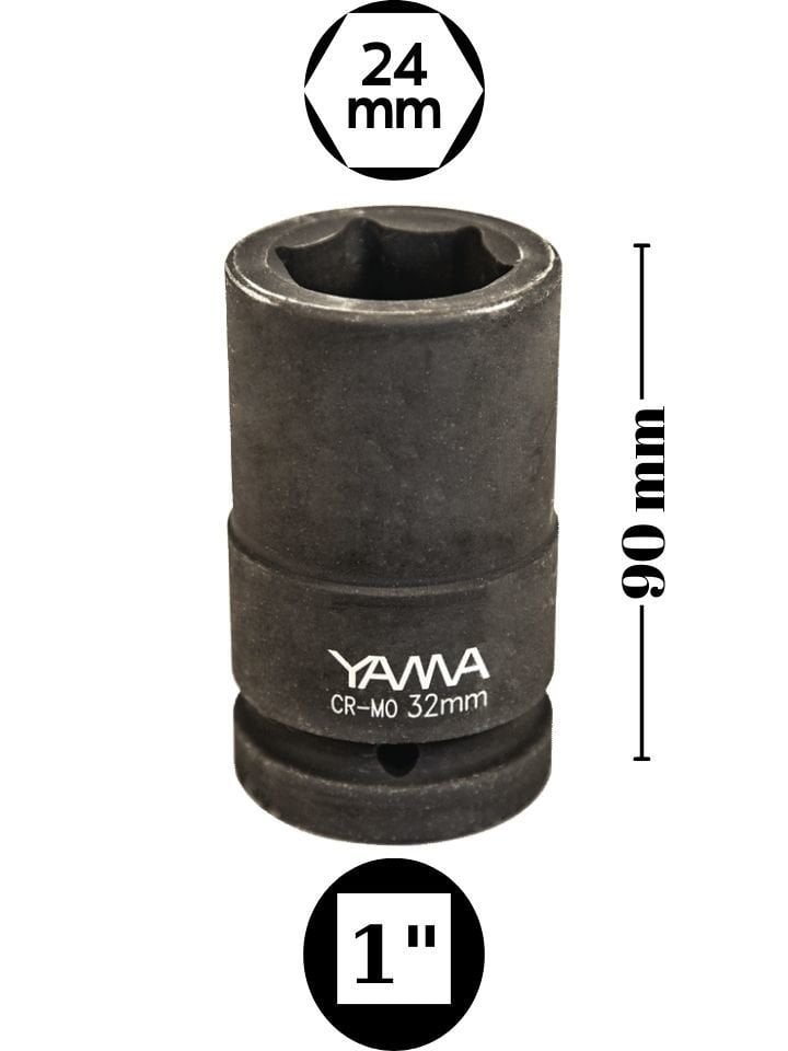 24 mm Havalı Uzun Lokma 1'' YAHLU124